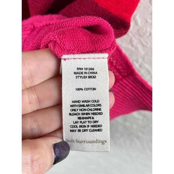 Soft Surroundings Biosphere Flower Knitted Sweater Tee Medium Petite Pink NWOT - Picture 6 of 7